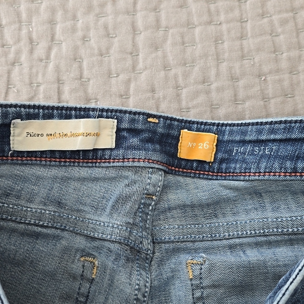Pilcro and the Letterpress Stet Fit- Skinny Blue Jeans with Subtle Fading - Picture 4 of 13